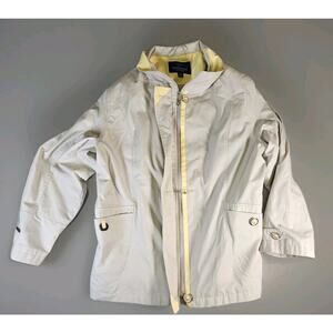 Mackintosh New England Womens XL Beige Lightweight Rain Jacket Zip Coat